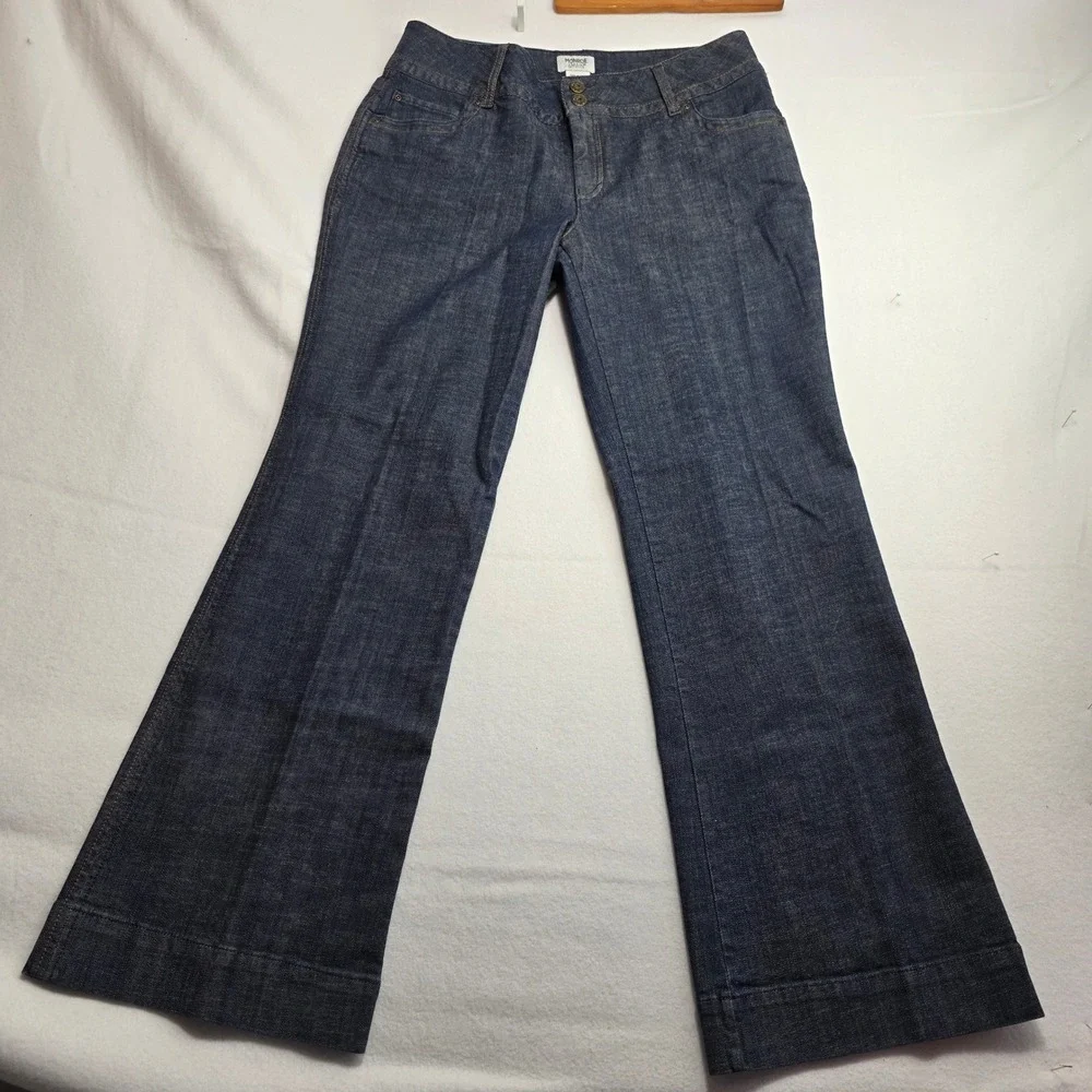Monroe & Main Wide Leg Jeans Womens 14 Dark Wash Denim High Rise Trouser Pants